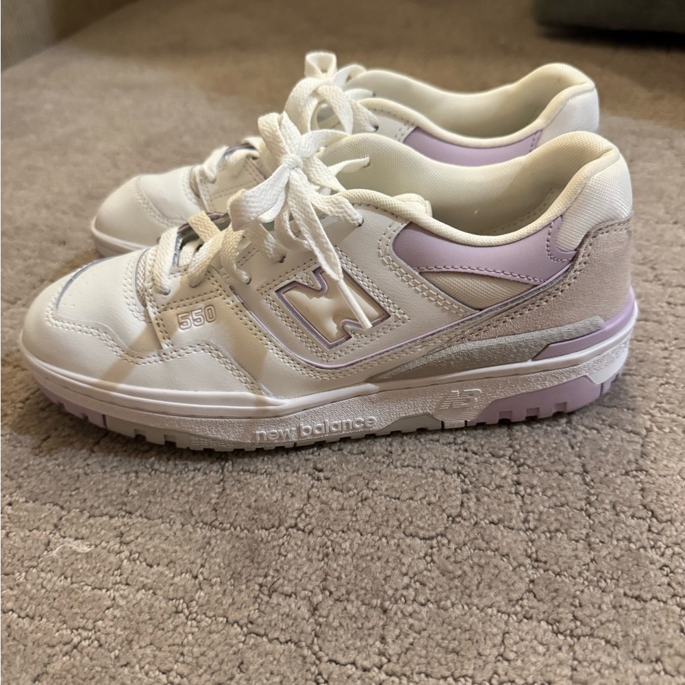 New Balance 550 Women's White and Purple Sneakers